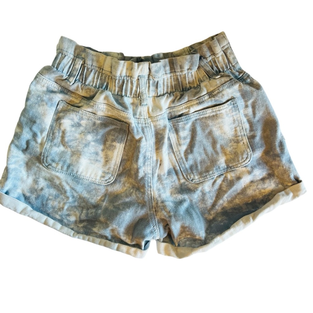 Aaron & Amber Tie-Dye Elastic Waist Womens Shorts - Light Blue